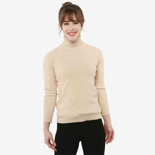Laden Sie das Bild in den Galerie-Viewer.100% Merino Wool Women Turtleneck Sweater 2020
