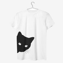 Charger l'image dans la galerie, Cat Face Letter Print Tee Shirt Femme T-shirt Casual