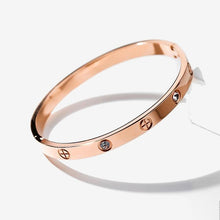 Load image into Gallery viewer, Women Rose Gold Silver Color Rhinestone Bracelet Cuff Simple