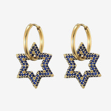Laden Sie das Bild in den Galerie-Viewer.trendy star charm round hoop earrings for women