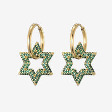 Laden Sie das Bild in den Galerie-Viewer.trendy star charm round hoop earrings for women