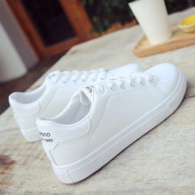 Charger l'image dans la galerie, Vulcanize Shoes Casual White Sneaker Shoes Ladies Flats Lace-up