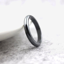 Charger l'image dans la galerie, Natural Stone Flat Wide Black Non-magnetic Finger