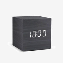Load image into Gallery viewer, Alarm Clock LED Wooden Watch Table Voice Control