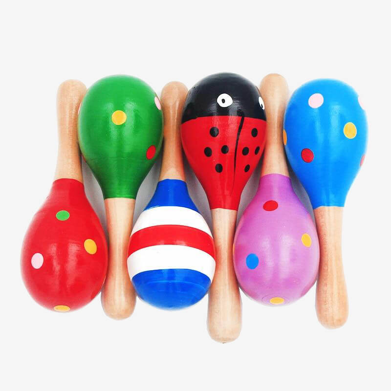 Wooden Maraca Rattles Sand Hammer