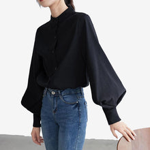 Load image into Gallery viewer, Big Lantern Sleeve Blouse Women Autumn Winter Single
