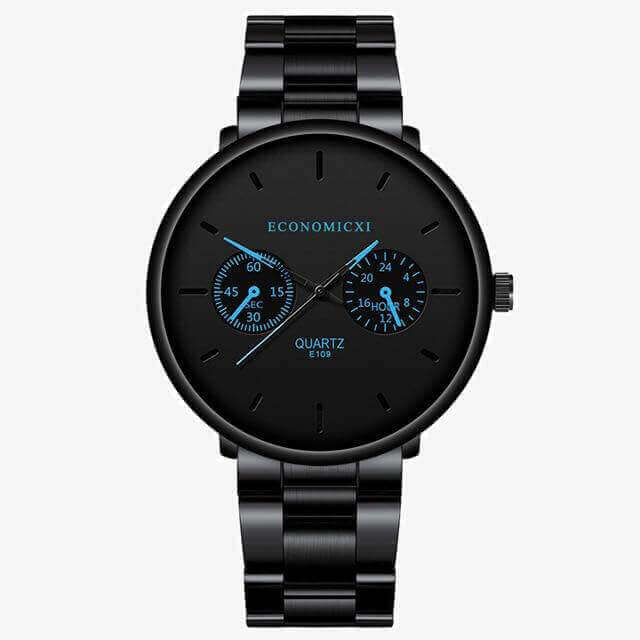 Luxury Quartz Men Watches Blue  Casual Fashion Stainless Steel