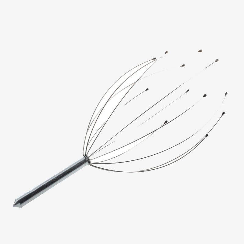 NEW-Silver Head Scalp Neck Stress Relax Massager