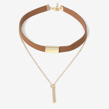 Load image into Gallery viewer, Velvet Choker Necklace Strip rope Chain Bar Square
