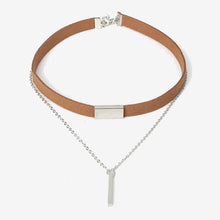 Load image into Gallery viewer, Velvet Choker Necklace Strip rope Chain Bar Square
