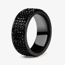 Carica l&#39;immagine nel visualizzatore di Gallery, Stainless Steel Black Ring Men Blue Red Green Crystal Ring
