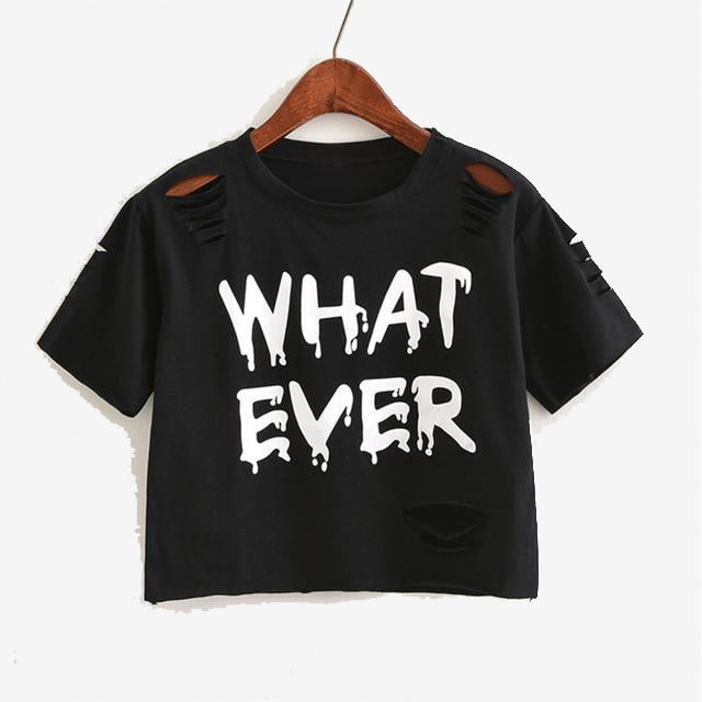 Harajuk Crew Neck Short Sleeve printed T-Shirts Sexy Summer