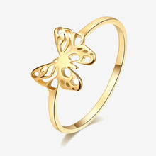 Load image into Gallery viewer, Cutout Exquisite Butterfly Ring Gold and Silver Color
