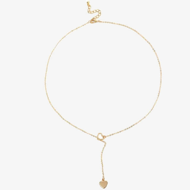 Copper heart chain link necklace