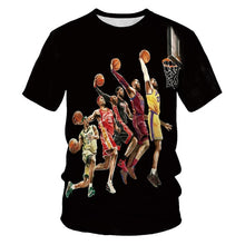Charger l&#39;image dans la galerie, basketball star print short-sleeved t-shirt men&#39;s casual t-shirt
