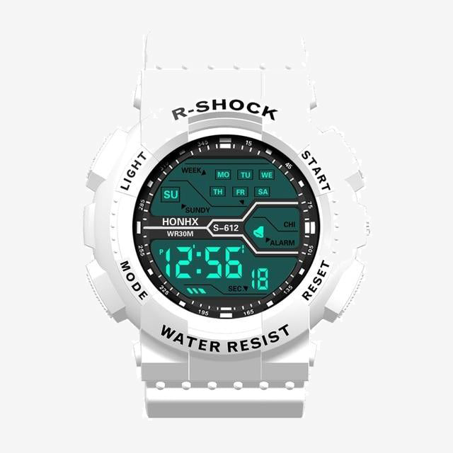 LCD Digital Stopwatch Date Rubber Sport Wrist