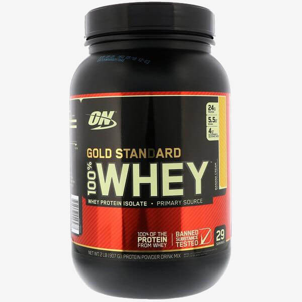 Optimum Nutrition, Gold Standard 100% Whey, 2 lb Whey protein powder fitness muscle gain nutrition
