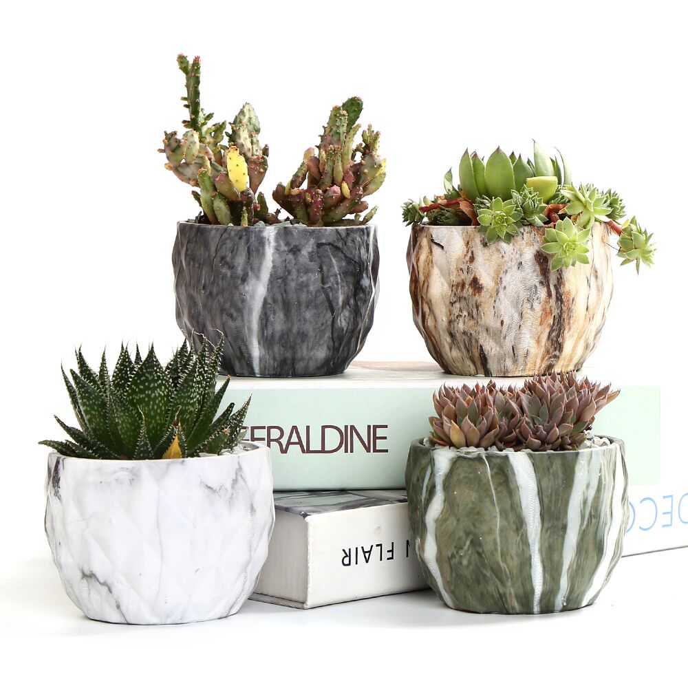 Modern Marbling Flower Pot Succulent Pot Cactus