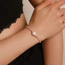 Load image into Gallery viewer, Women Rose Gold Silver Color Rhinestone Bracelet Cuff Simple
