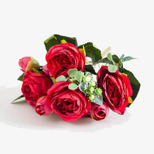 Load image into Gallery viewer, Peony Bouquet Tea Rose Fake Wedding Autumn
