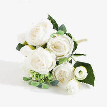 Load image into Gallery viewer, Peony Bouquet Tea Rose Fake Wedding Autumn
