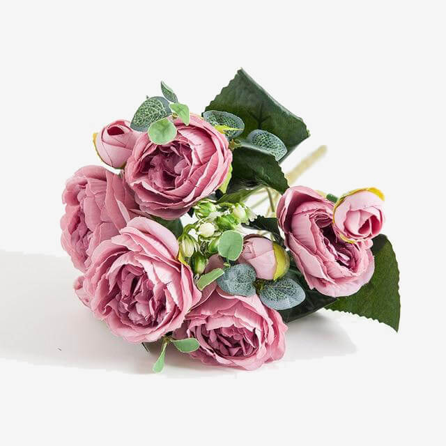 Peony Bouquet Tea Rose Fake Wedding Autumn