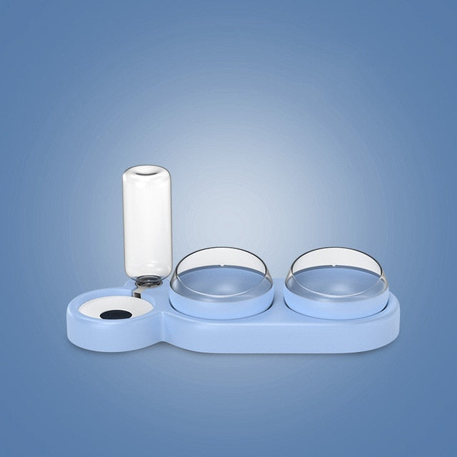 Dog Cat Food Bowl With Water Fountain