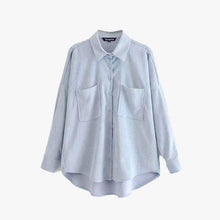 Load image into Gallery viewer, Tangada Women Preppy Oversize Corduroy Shirt
