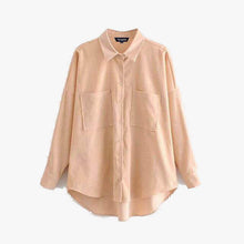 Load image into Gallery viewer, Tangada Women Preppy Oversize Corduroy Shirt

