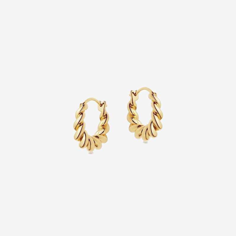 inoxidable Twisted Helical GOLD MINI TIDAL Earrings