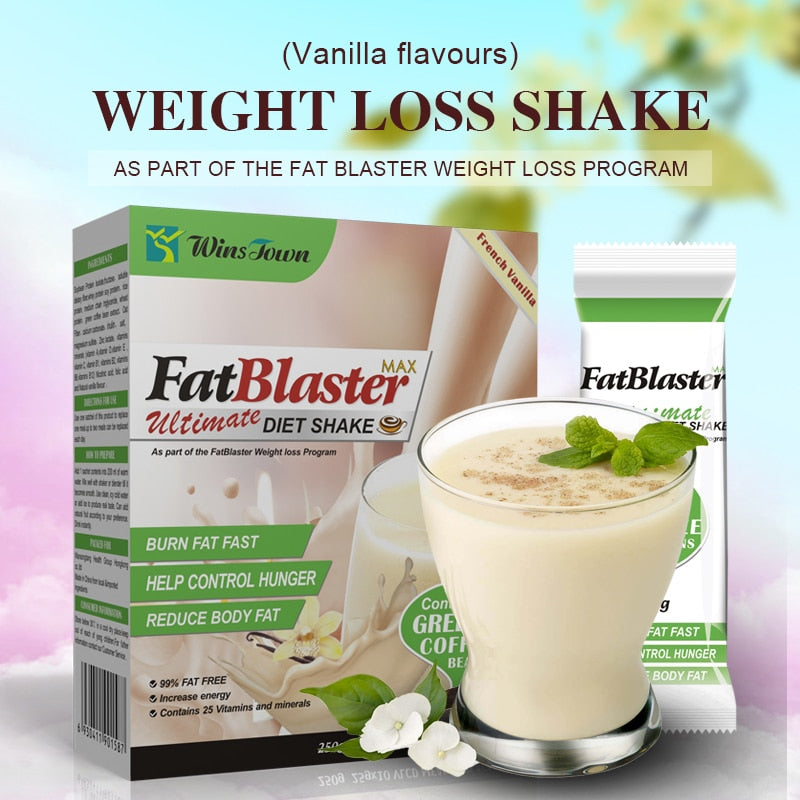 25g*10bags Fat Blaster Diet Shake Meal Fat Blaster Slimming Shake for Meal Replacement Powder Weight Loss Products Tea Detox